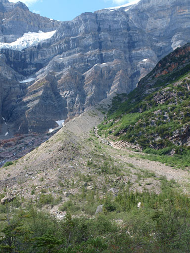 Looking back towards this moraine. We went up the crest, and came down climber's right side.