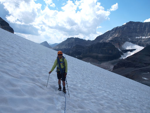 So we roped up once merging onto snow