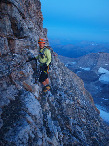 Dan searching for a line up the grey band