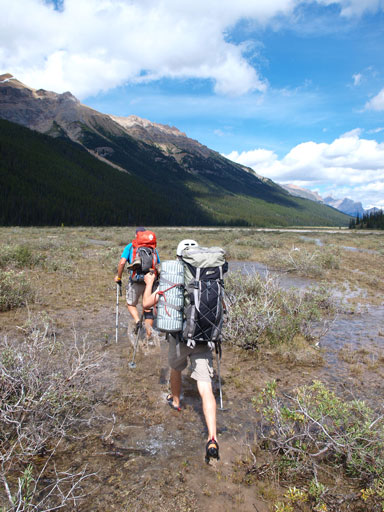 Time to slush across the long flats using sandals/running shoes