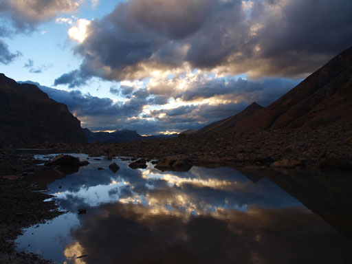 Beautiful evening scenery from a small tarn