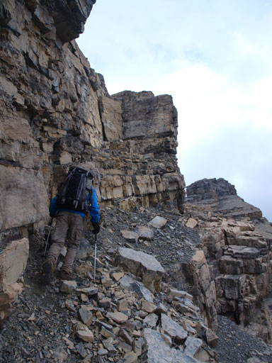 Started to traverse on climber's right