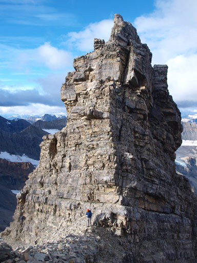 We bypassed this impossibly looking tower on the ridge