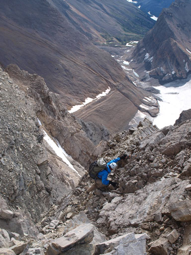 Ben negotiating difficult terrain
