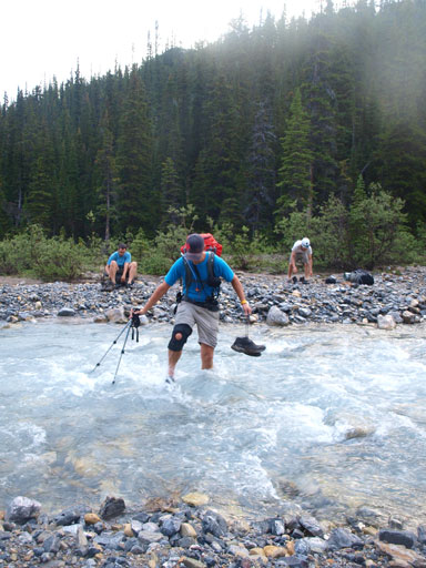 Vern crossing the (cold) Dolomite Creek