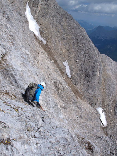 Descending steep terrain. We were still on the 2nd south face's detour here