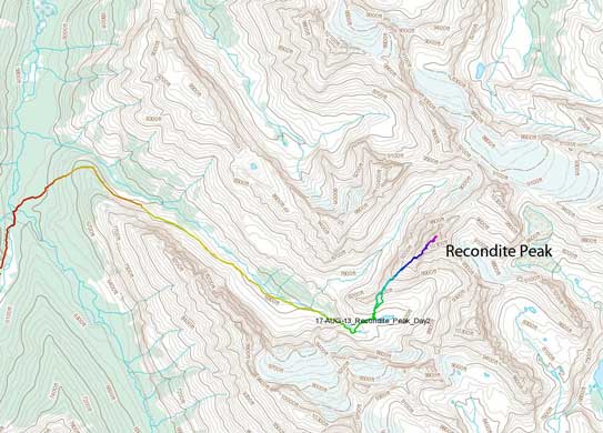 Recondite Peak climbing route