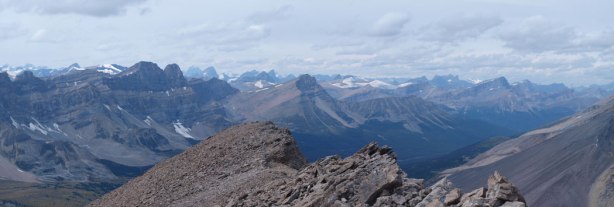 Looking down Siffleur River Valley. Lots of unnamed peaks.