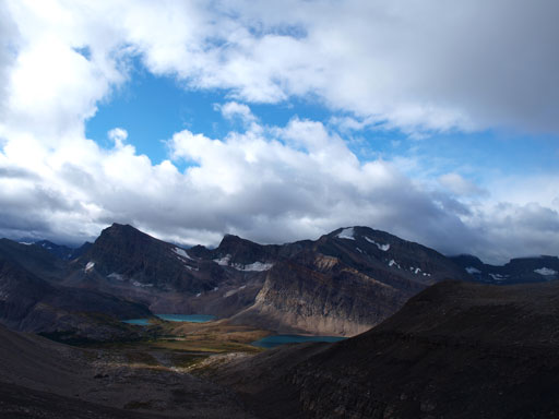 The weather improved temporarily on our way back to camp. No summit on this day..