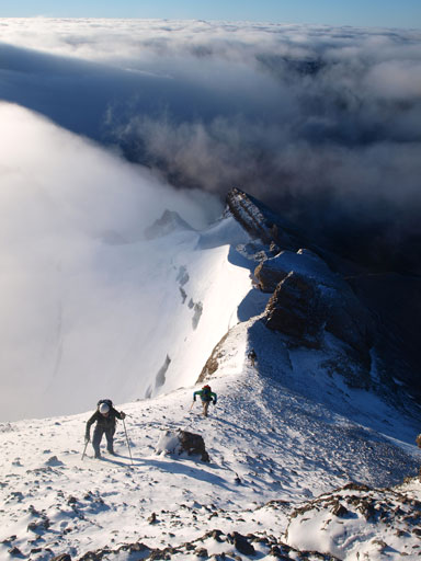 Eric, Vern, and Ben, approaching the summit of Mount Willingdon