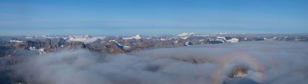 The Wapta Icefield on left; Freshfield Icefield on right