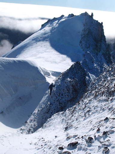 Descending the south ridge