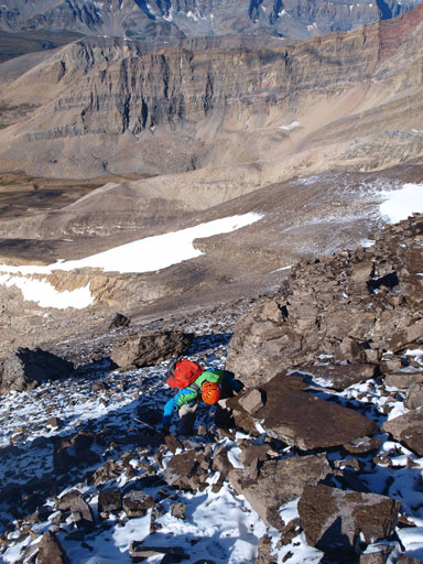 Vern ascending loose terrain