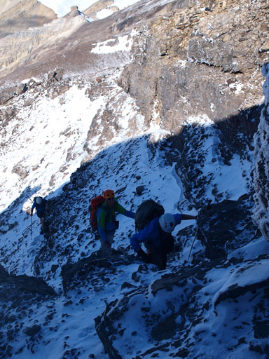 This is the crux step on that gully