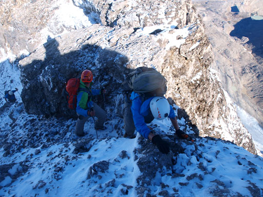 A somehow exposed move before topping on summit ridge