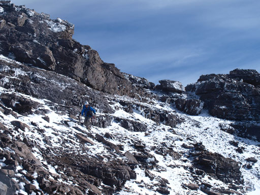 Typical terrain on Crown's upper slope
