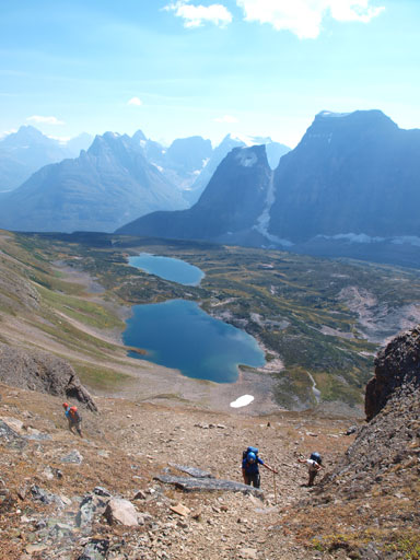 Looking back again. You can see the two lakes