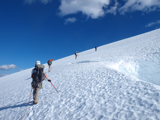 Crossing a big crevasse