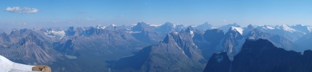 Panorama of Sir Winston Churchill Range with many familiar 11,000ers