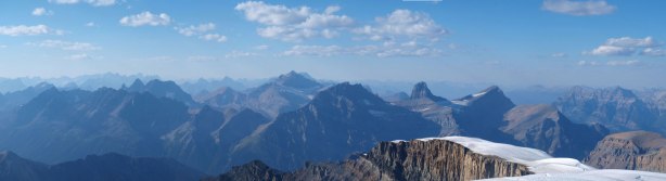 Panorama of the peaks around Fryatt Valley