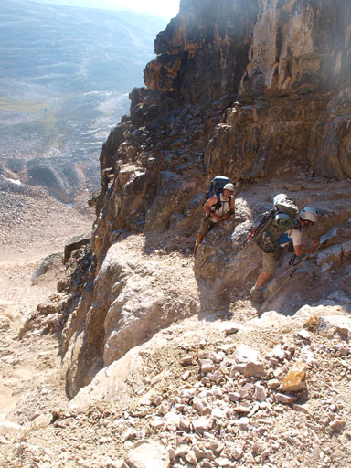 More scrambling on awkward terrain