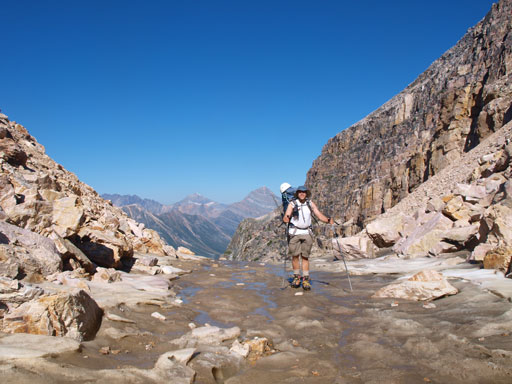 Eric cresting over Fortress Col