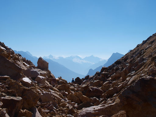 Looking over Fortress Col