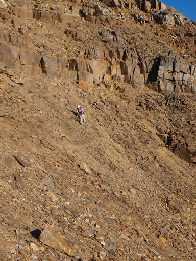 A closer look at Ben traversing this band