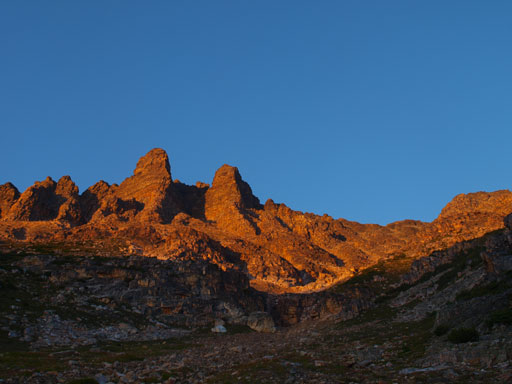 Looking back up the main gully