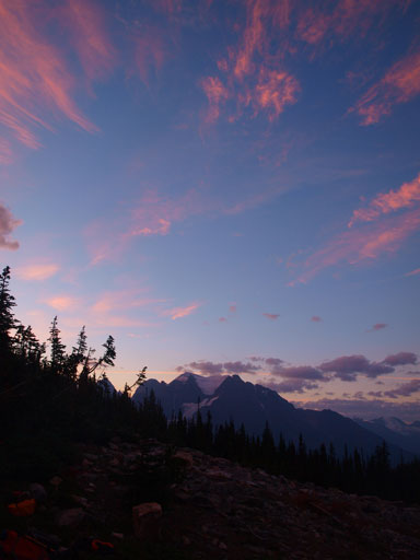 Morning colours from our bivy spot