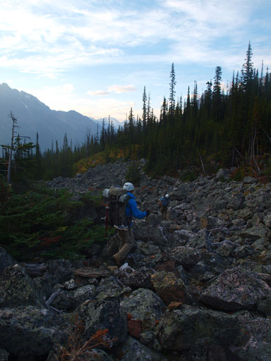 The descent started with boulder hoping