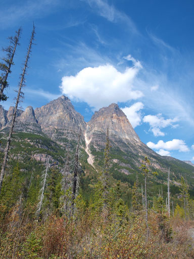 Looking up to Fortress Mountain