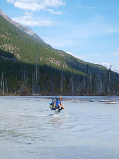 Liam searching a way through the major channel