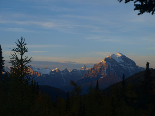 Looking back towards the majestic Mount Temple