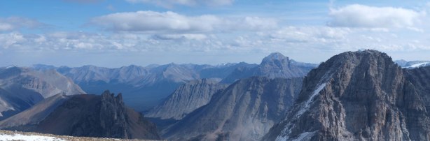 Zoom-in looking over Pika Peak's shoulder towards Mount Douglas