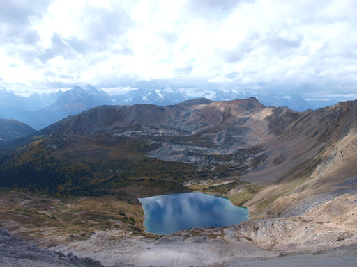 Probably the best view of Hidden Lake from this peak