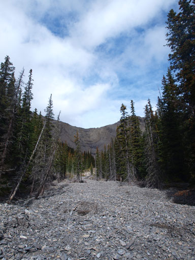 Down to the other side, the creek bed was still wide and open