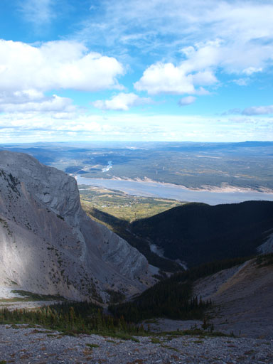 We picked a direct line down. Gorgeous scenery in the background