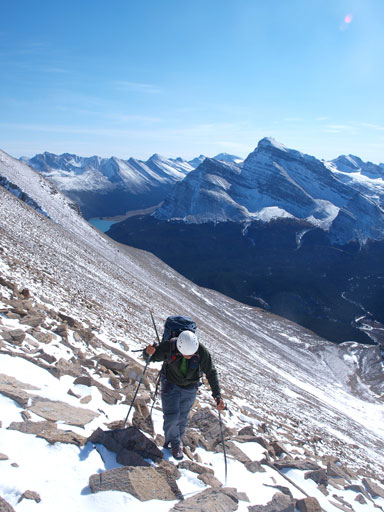 After a long time of slog, it came the snow covered boulders