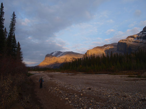 Hiking back, with Warden Rock in the background