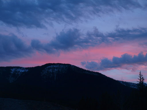 Evening colours from trail-head.