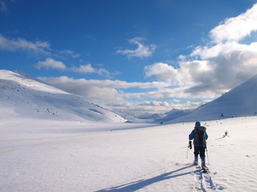 We would aim for Elysium's west side to avoid elevation regain. Another tarn here.