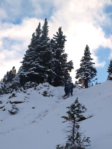 There's a steep slope to descend