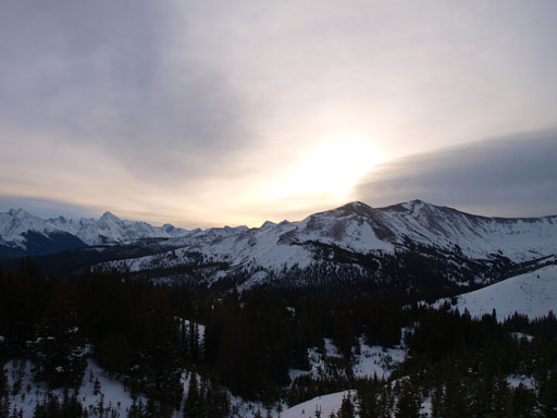 A group of unnamed peaks. Most peaks in this area are unnamed