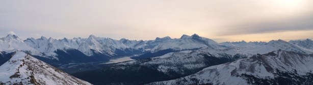 Panorama of Maligne Lake area