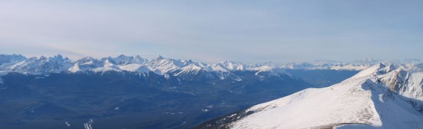 Part of the Ramparts and Trident Range. You can also see the Marmot ski area