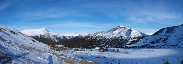 Panorama from just before re-ascending back to the pass