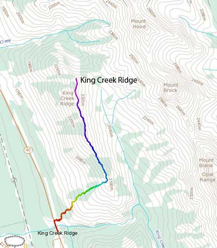 King Creek Ridge standard ascent route