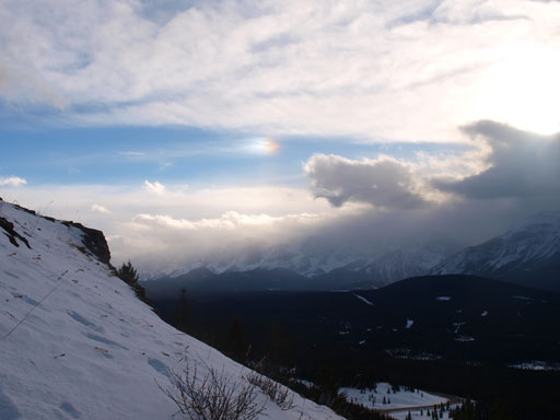 The clouds were ever-changing on this day. Photo from the descent
