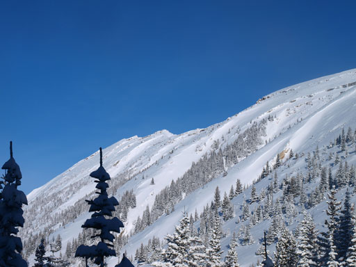 Zooming-in towards the true summit, which is on the far left